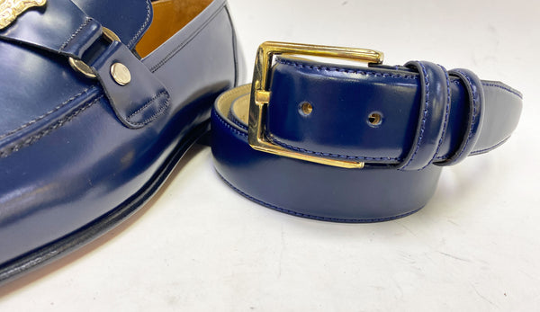Style: C Collection Leather Belt Navy
