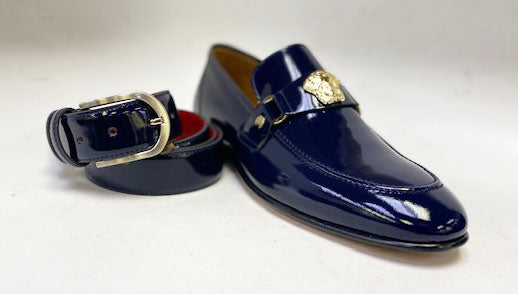 Style: C Collection Patent Leather Belt Navy