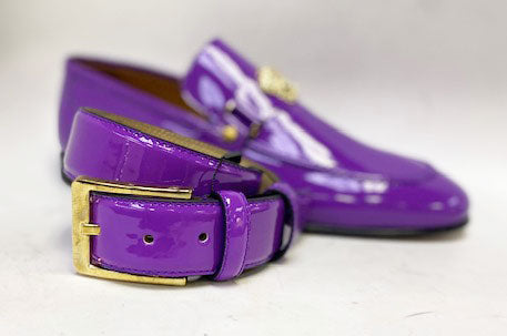 Style: C Collection Patent Leather Belt Purple