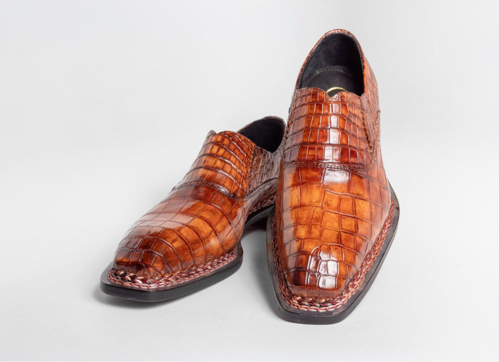 brown alligator dress shoes Style: San Francisco-Cognac 12 C&E Men's Size:FR 52 Blue Hanfu Dress Women Brunch Dresses these shoes command attention