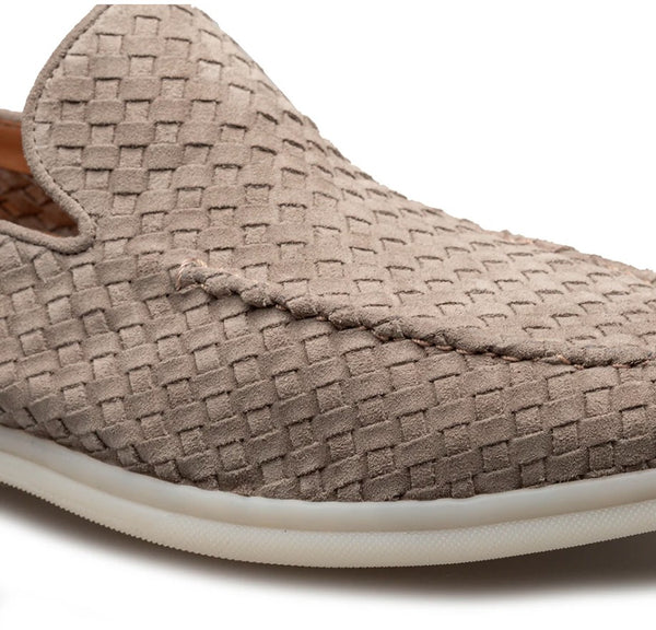 Mezlan Sanlucar Woven Suede Moccasin - Taupe