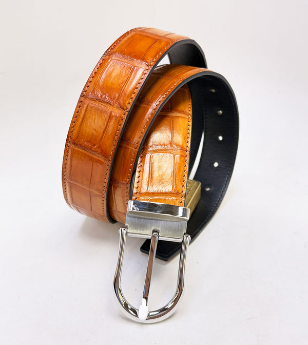 Style: Maurice Alligator Belt-Tangerine