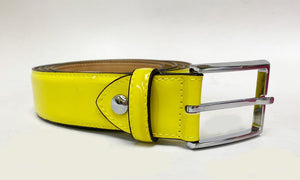 Patent Leather Belt Yellow