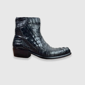 Black exotic boots for men