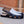 Load image into Gallery viewer, Maurice Embossed Calfskin Slip-On Back-Strap Sandal Black/White
