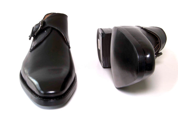 Burnished Calfskin Monkstrap Black