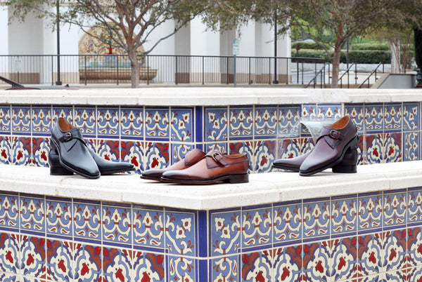 Burnished Calfskin Monkstrap Black