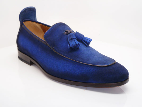 Suede Slip-On Tasseled Loafer Blue