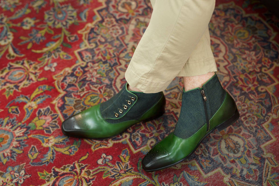 Calfskin Slip-On Boot Emerald
