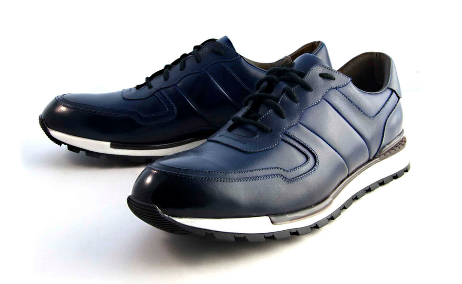 Ugo Vasare by Maurice Calfskin Lace-Up Sneaker Navy