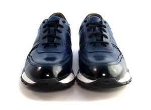 Ugo Vasare by Maurice Calfskin Lace-Up Sneaker Navy