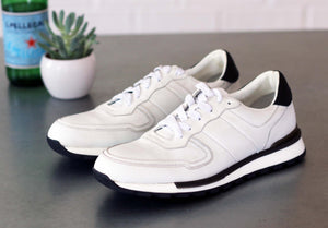 Ugo Vasare by Maurice Calfskin Lace-Up Sneaker White