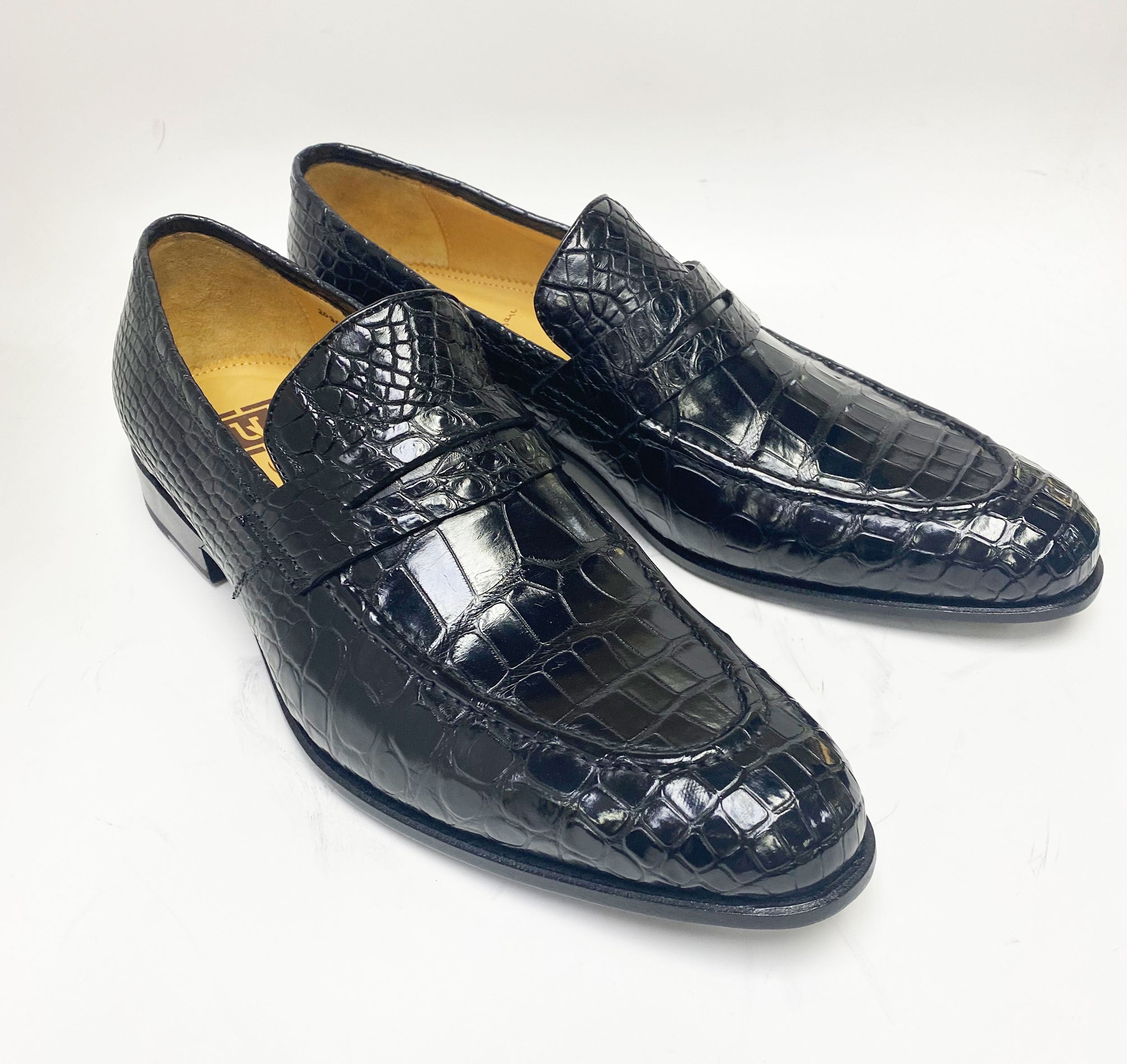 Black Croco Leather Golf Shoes - Oxfords - ELLS by Civardi