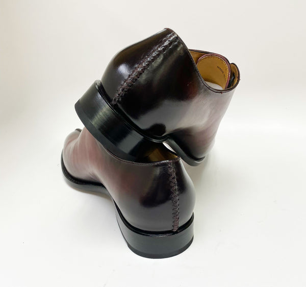 Shiny Calfskin Lace-Up Oxford Black/Caramel
