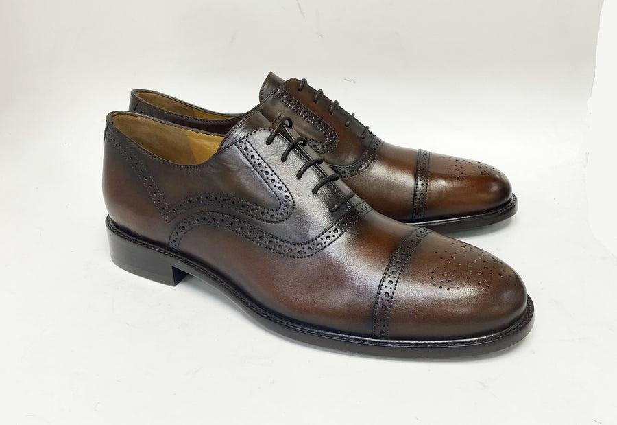 Jean Pierre Calfskin Lace-Up Oxford Brown