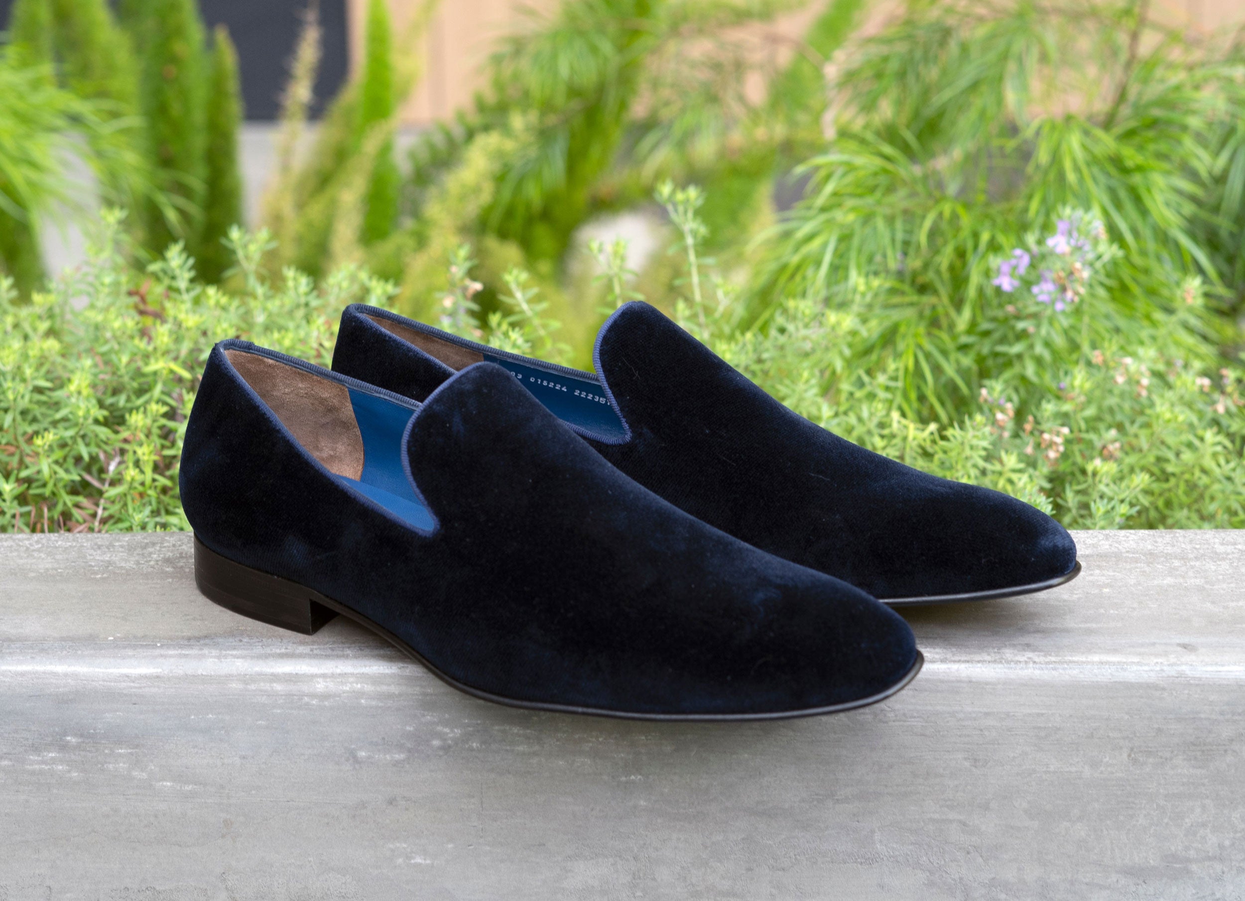 Jean Pierre Velvet Venetian Loafer Navy