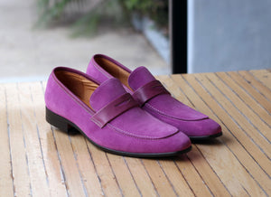 Stylish Suede Penny Loafer Lavender