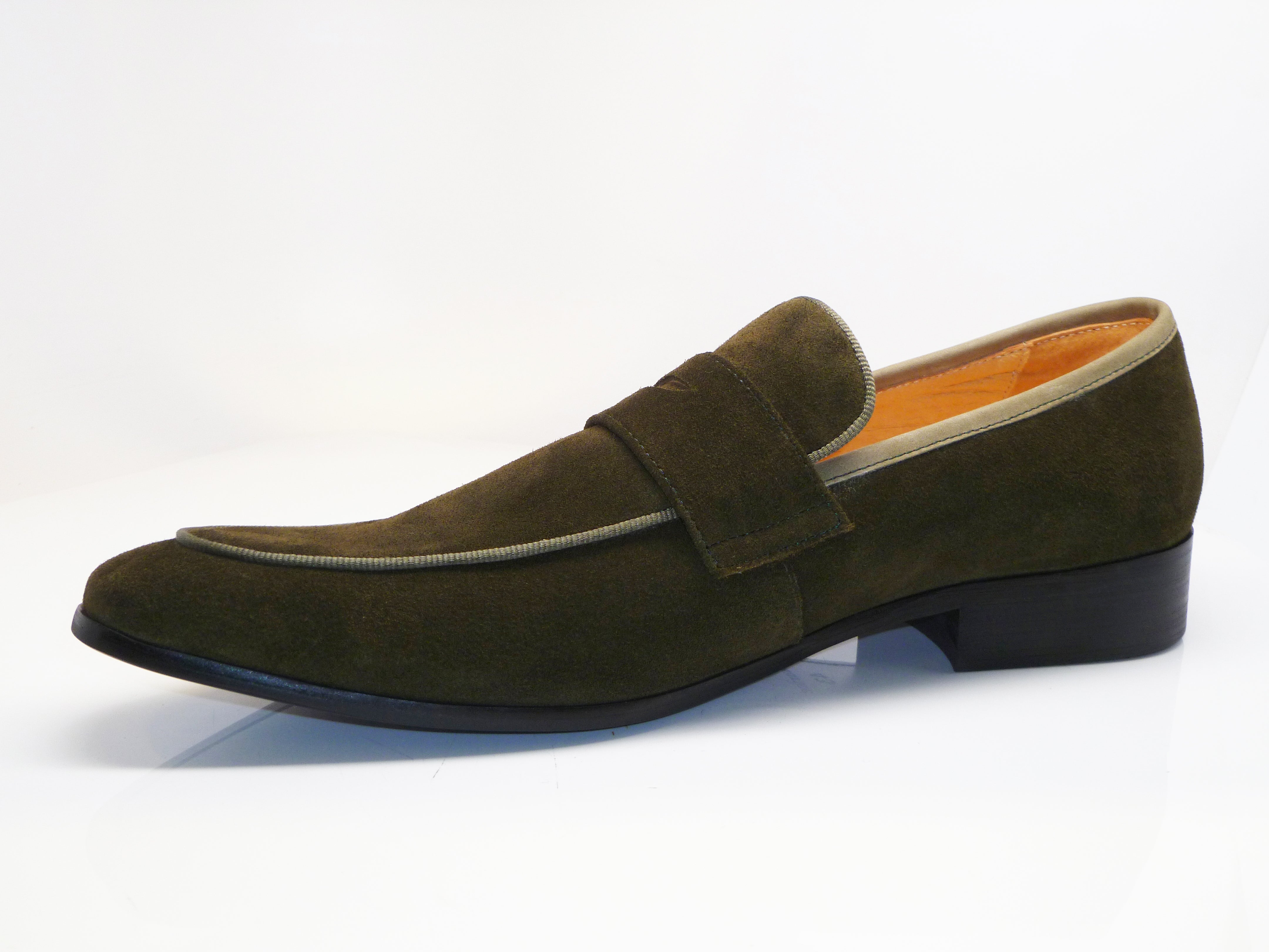 Suede Penny Loafer Olive – C&E Fashions