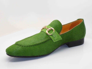 Carrucci by Maurice Pony Hair Loafer Green