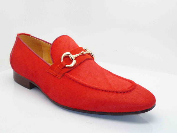 Carrucci by Maurice Pony Hair Loafer Red