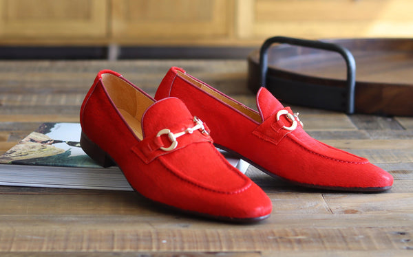 Carrucci by Maurice Pony Hair Loafer Red