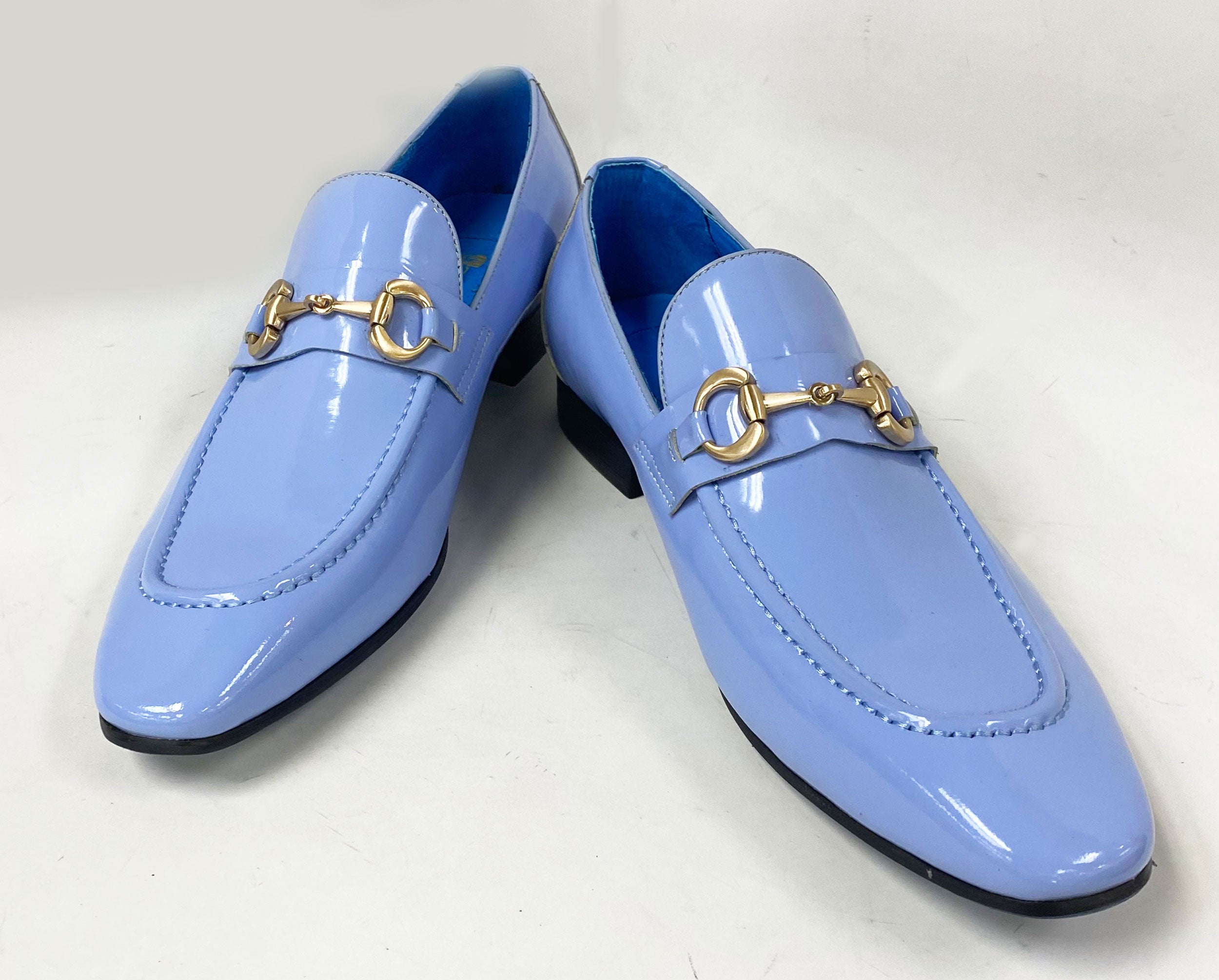 Blue hot sale patent loafers