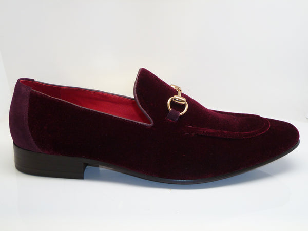 Velvet Slip-On Loafer Burgundy