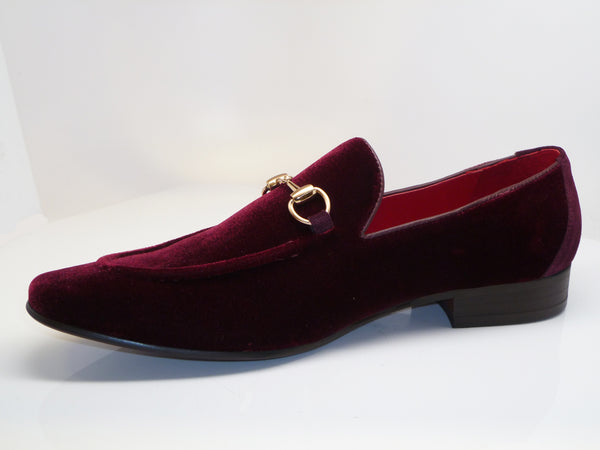 Velvet Slip-On Loafer Burgundy