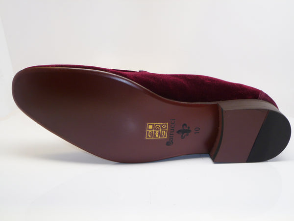 Velvet Slip-On Loafer Burgundy