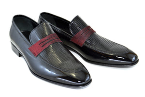 Corrente Patent Leather Penny Loafer Black