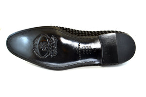 Corrente Woven Calfskin Slip-On Loafer Black