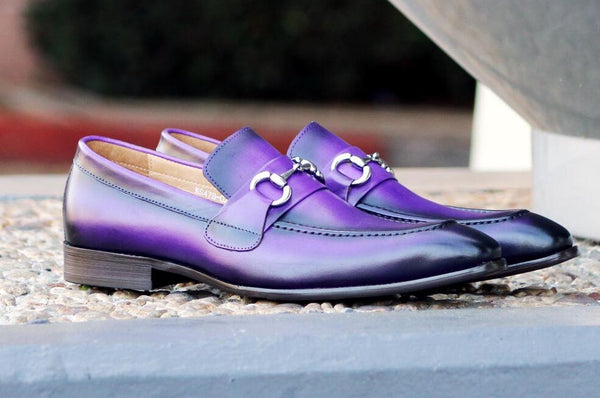 Burnished Calfskin Belt Purple