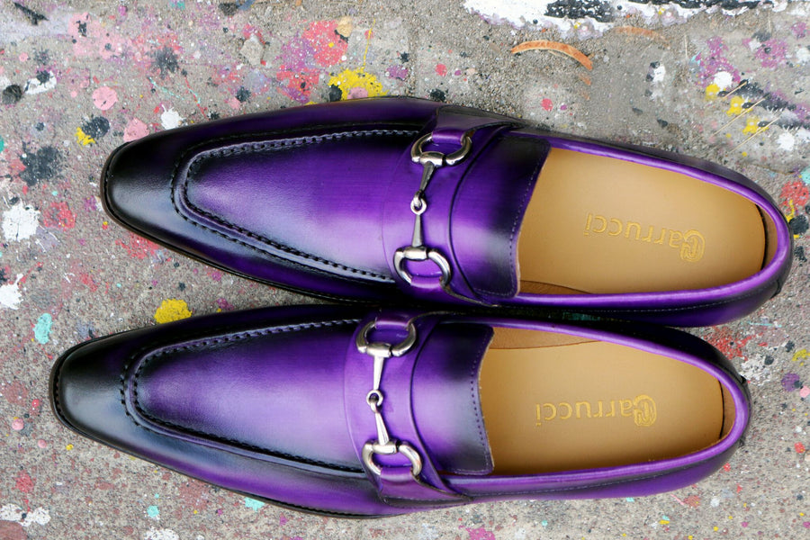 Burnished Calfskin Slip-On Loafer Purple