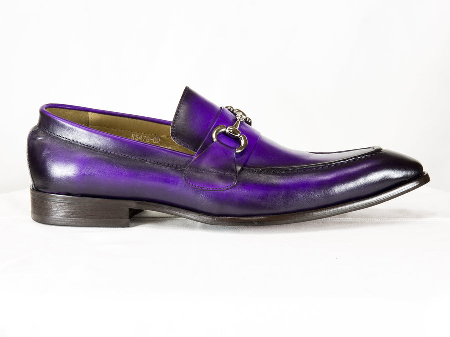 Burnished Calfskin Slip-On Loafer Purple