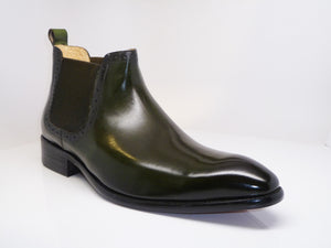 Burnished Calfskin Slip-On Boot Emerald