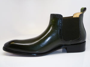 Burnished Calfskin Slip-On Boot Emerald