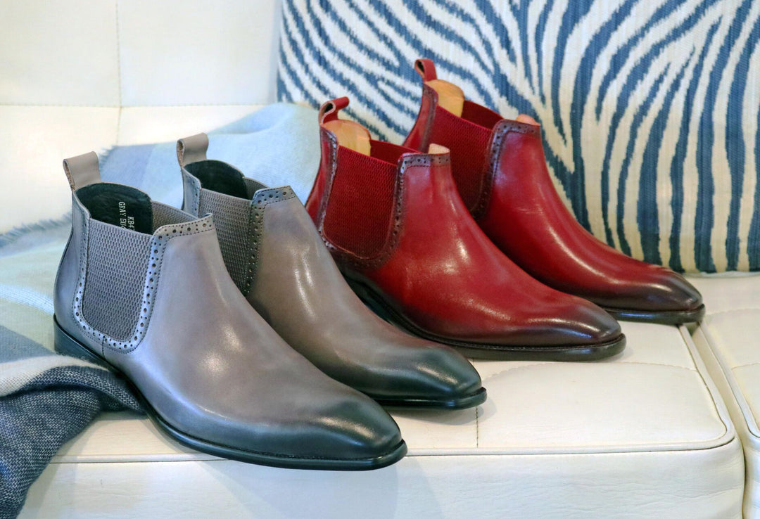 Calfskin Button Up Slip-On Boot