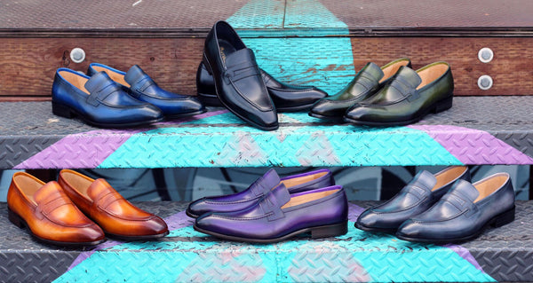 Calfskin Slip-On Penny Loafer Purple