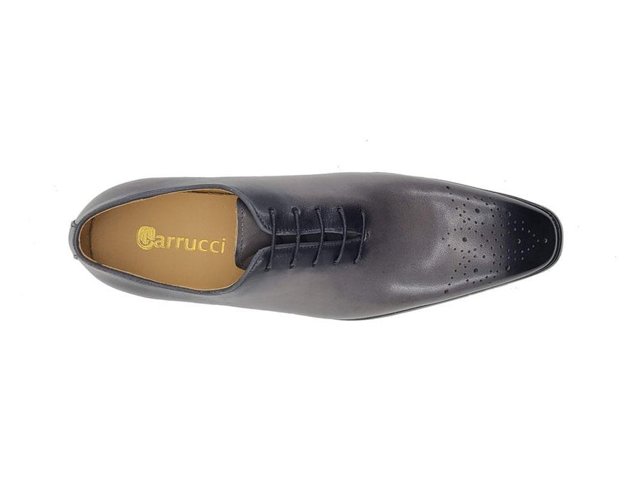 Burnished Calfskin Lace-Up Oxford Grey