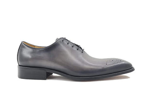 Burnished Calfskin Lace-Up Oxford Grey