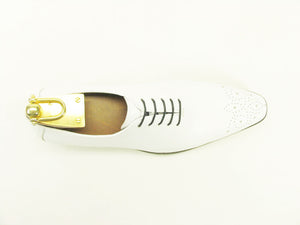 Calfskin Lace-Up Oxford White