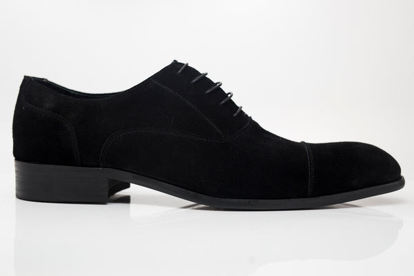 Suede Lace-Up Oxford Black