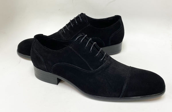 Suede Lace-Up Oxford Black