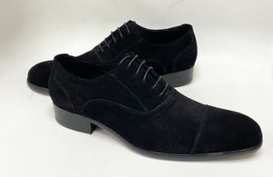 Suede Lace-Up Oxford Black