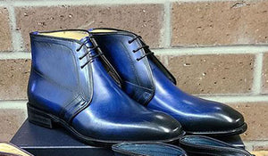 Calfskin Chukka Boot Blue