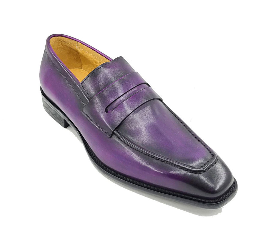 Patina Calfskin Slip-On Penny Loafer Purple