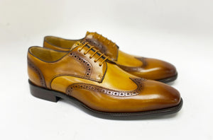 Burnished Leather Lace-Up Shoe Tan/Cognac
