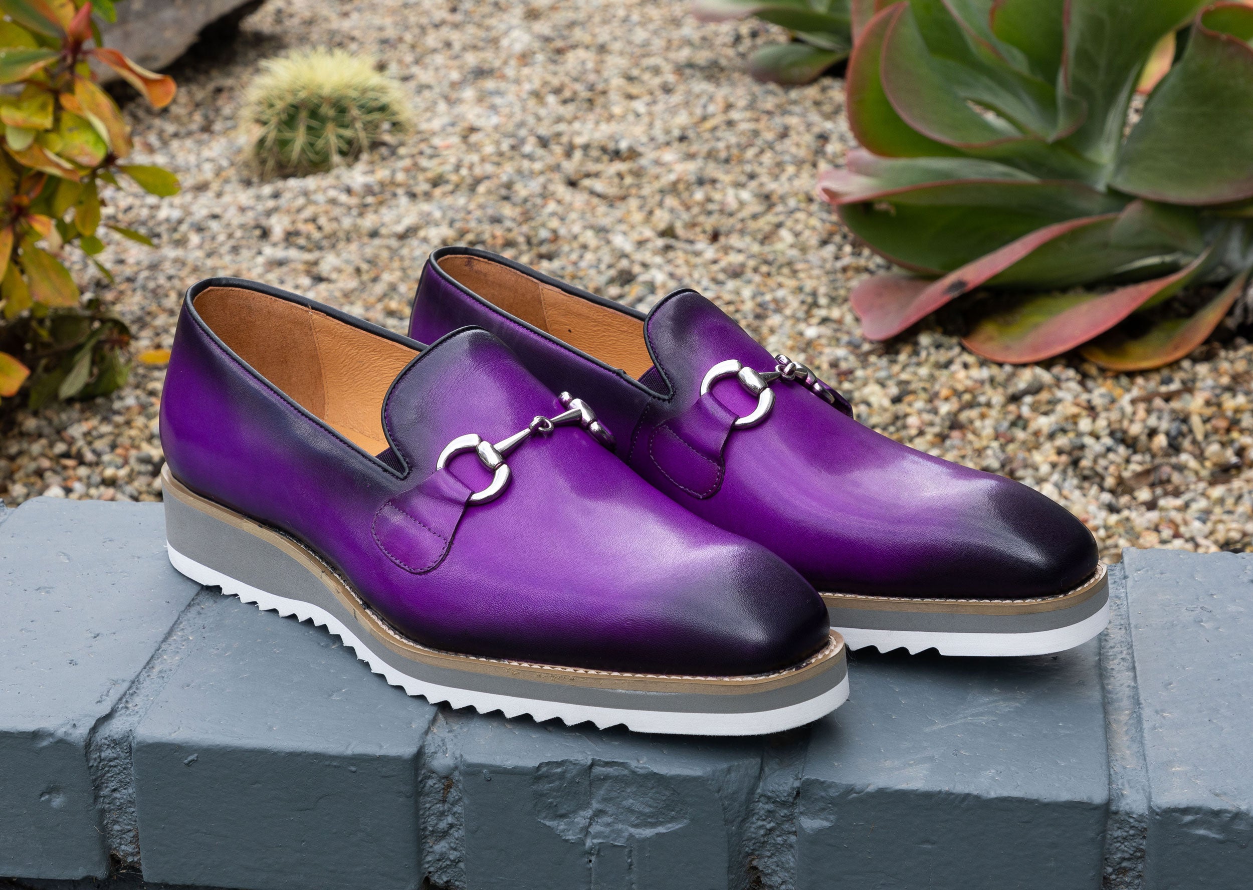 Carrucci Men's Calfskin Slip-On Horsebit Loafer Purple 9.5 C&E Men's Shoes Carrucci Men's Calfskin Slip-On Horsebit Loafer Purple 9.5 C&E Men's Shoes