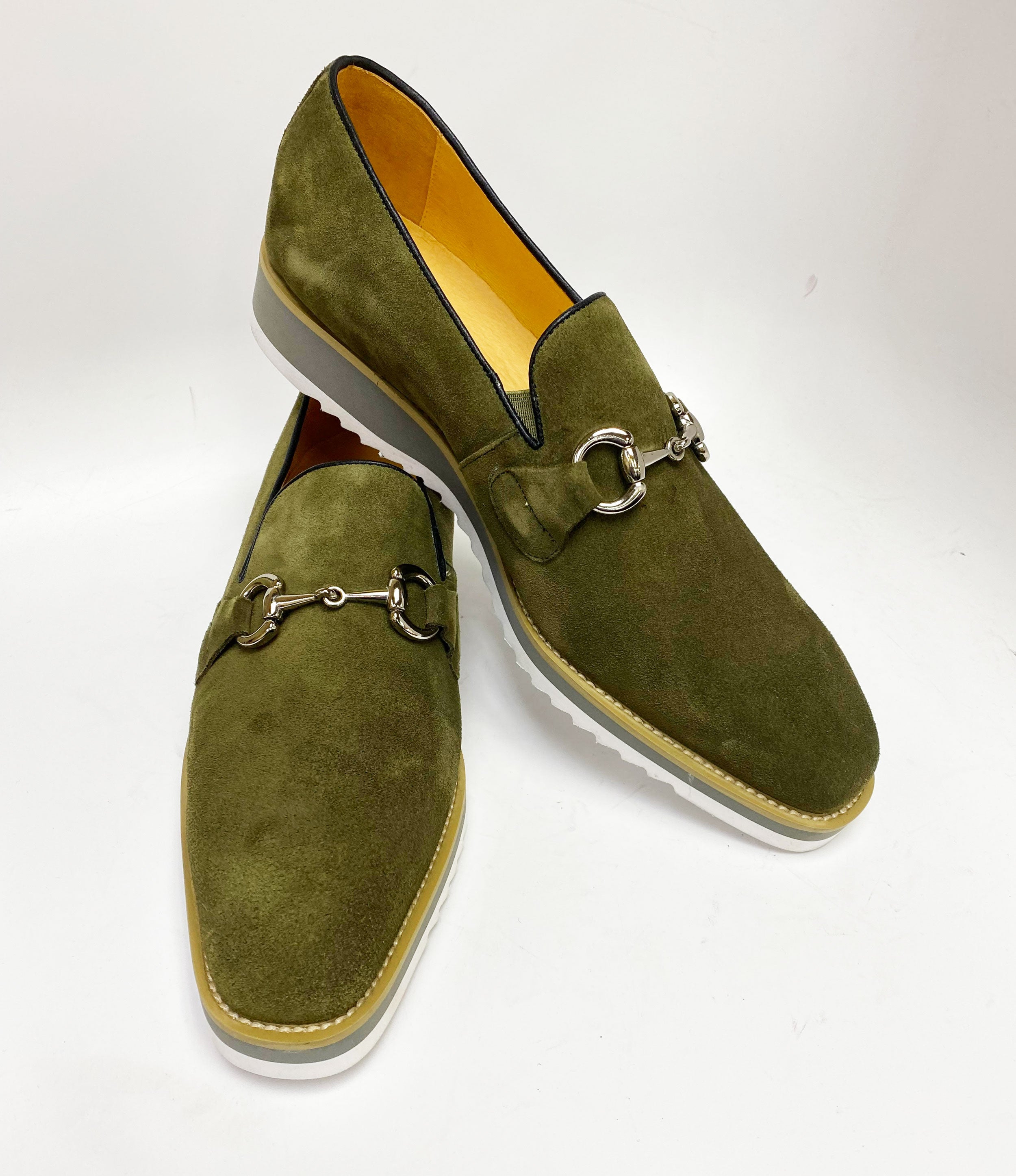 Suede Slip-On Horsebit Loafer Olive – C&E Fashions