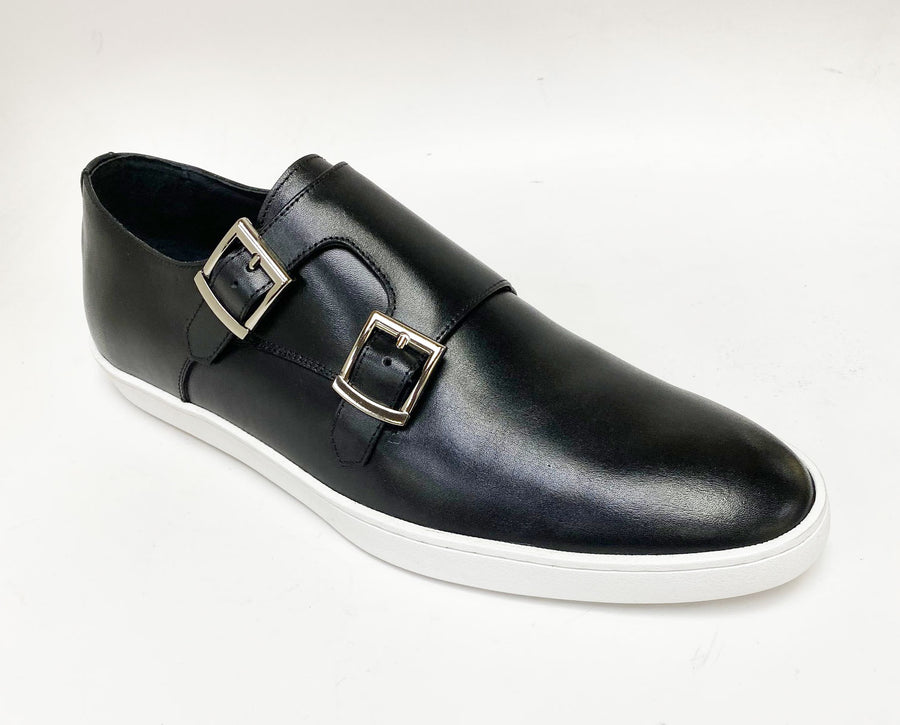 Calfskin Double Monkstrap Shoe Black